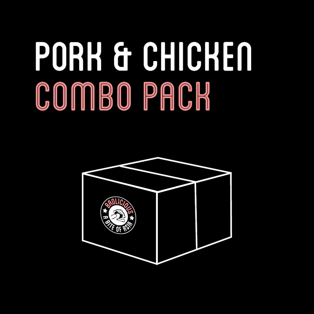 Pork & Chicken Dumplings - Combo Pack (4 Packets - 120 Pieces)