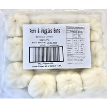 Load image into Gallery viewer, Pork &amp; Veggie Steamed Buns 50g - 2 Packets, 12 Pieces Per Packet

